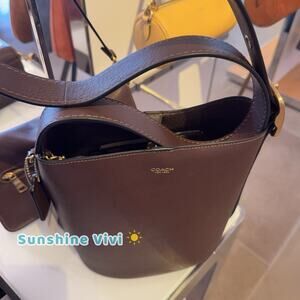 NWT Coach Bleecker Bucket Bag 21 Brass/Maple Natural grain leather CCX07